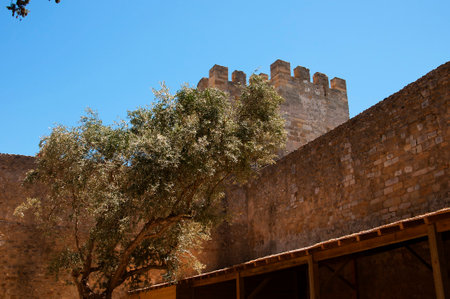 Sao Jorge Castle is a Moorish castle occupying a commanding hilltop overlooking the historic centre of the Portuguese city of Lisbon and Tagus River.のeditorial素材