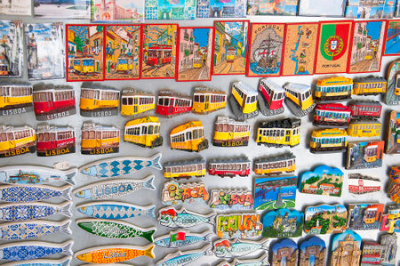 Fridge Magnets in Lisbon Portugalのeditorial素材