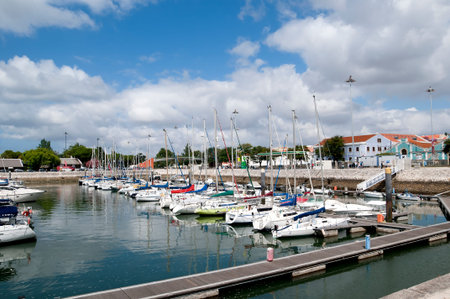 Waterfront and Marina at Belem on the River Tagus in Lisbon the capital city of Portugalのeditorial素材
