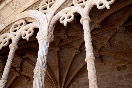 The Cloisters of the Jernimos Monastery at Belem in Lisbon Portugalのeditorial素材