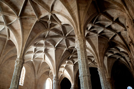 The Cloisters of the Jernimos Monastery at Belem in Lisbon Portugalのeditorial素材