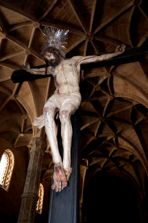 The Cloisters of the Jernimos Monastery at Belem in Lisbon Portugalのeditorial素材