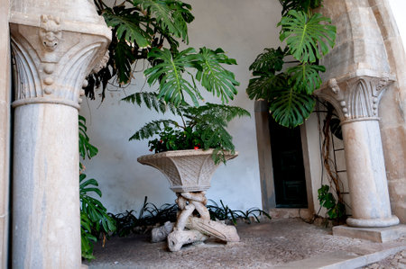 Palacio da Pena in Sintra is a wild fantasy of domes,towers,crennelations and ramparts approached from a drawbridge that does not draw.のeditorial素材