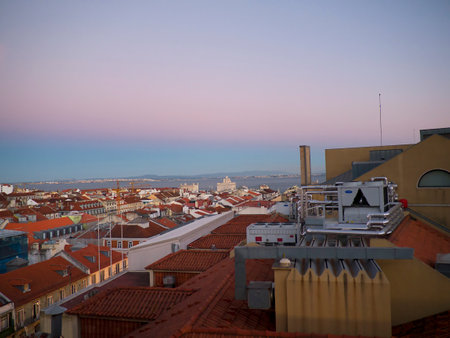 Looking on the Alcantaro District of Lisbon Portugalのeditorial素材