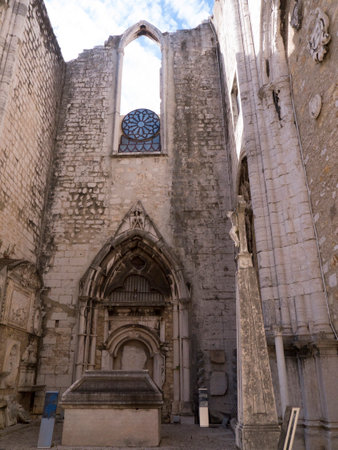 The Carmo  Ruins and Archaeological Museum,Largo de Carmo Lisbon Portugalのeditorial素材