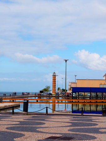 Waterfront and Marina at Belem on the River Tagus in Lisbon the capital city of Portugalのeditorial素材