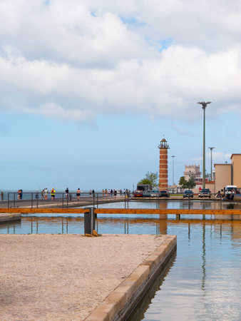 Waterfront and Marina at Belem on the River Tagus in Lisbon the capital city of Portugalのeditorial素材
