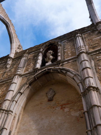 The Carmo  Ruins and Archaeological Museum,Largo de Carmo Lisbon Portugalのeditorial素材