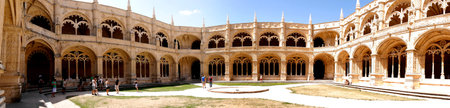 Cloister  in the Jeronimos Monastery  in Lisbon Portugalのeditorial素材