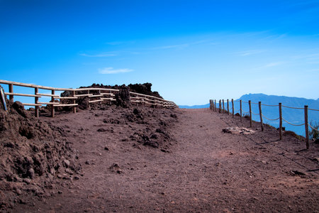 The Crater of Mount Vesuvius in Southern Italyの写真素材