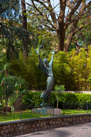 Statue of St Francis in Sorrento Italyのeditorial素材