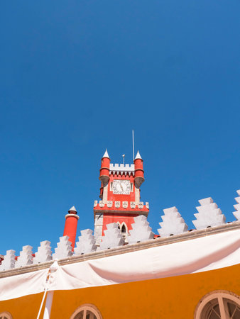 Palacio da Pena in Sintra in the Hills above Lisbon in Portugalのeditorial素材