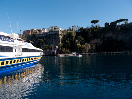 Marina Piccolo the ferry port of Sorrento in Campania Italyのeditorial素材