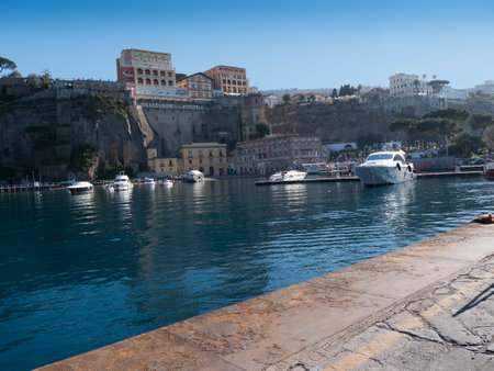 Marina Piccolo the ferry port of Sorrento in Campania Italyのeditorial素材