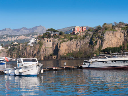 Marina Piccolo the ferry port of Sorrento in Campania Italyのeditorial素材