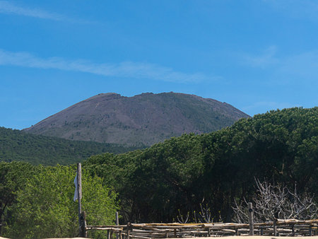 Mount Vesuvius close to the city of Naples Italy