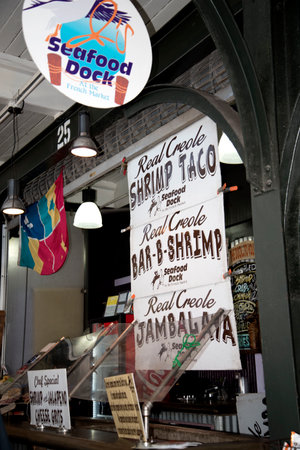 the French market in New Orleans a Louisiana city on the Mississippi River, near the Gulf of Mexico.のeditorial素材