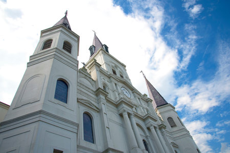 Cathedral in  New Orleans a Louisiana city on the Mississippi River, near the Gulf of Mexicoのeditorial素材
