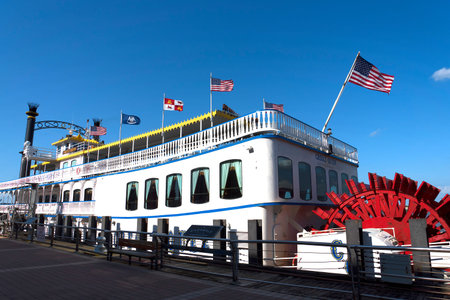 The Paddle Steamer Natchez in New Orleans Louisiana USAのeditorial素材