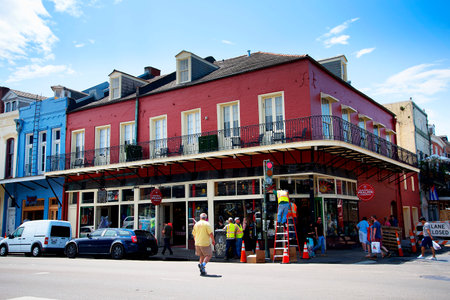 the French Quarter in New Orleans a Louisiana city on the Mississippi River, near the Gulf of Mexico.のeditorial素材