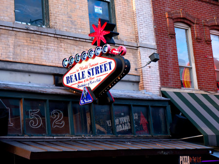 Beale Street in Memphis Tennessee USAのeditorial素材