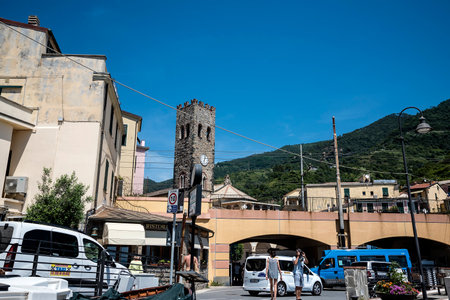 The fishing villages of Monterosso al Mare,Vernazza, Corniglia, Manorola, all reached from Porto Venere,  on the Cinqueterra coastline of Liguria in Northern Italy.のeditorial素材
