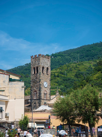 The fishing villages of Monterosso al Mare,Vernazza, Corniglia, Manorola, all reached from Porto Venere,  on the Cinqueterra coastline of Liguria in Northern Italy.のeditorial素材
