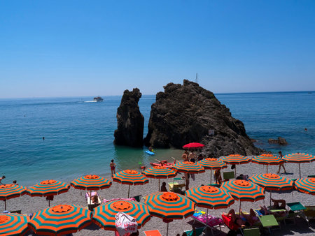 The fishing villages of Monterosso al Mare,Vernazza, Corniglia, Manorola and Riomaggiore of the Cinque Terra Liguria Italyのeditorial素材