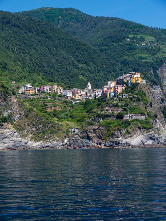 The fishing villages of Monterosso al Mare,Vernazza, Corniglia, Manorola and Riomaggiore of the Cinque Terra Liguria Italyのeditorial素材