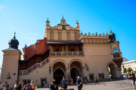 The Cloth Hall in Market Square in Krakow Polandのeditorial素材