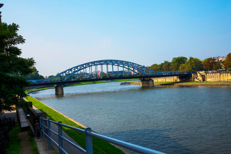 Bridge over the River Vistula in Krakow Polandのeditorial素材