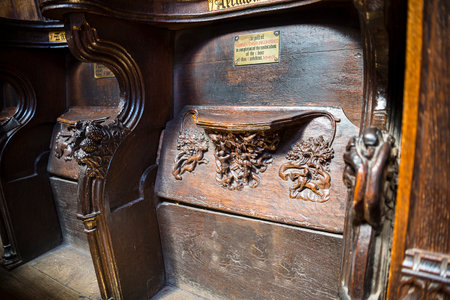 The Cathedral or Minster in Chester England.In 689, King Ãthelred of Mercia founded the Minster Church of West Mercia, which later became Chester`s first cathedralのeditorial素材