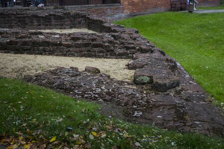 Roman Walls surround the city of Chester in Englandの写真素材