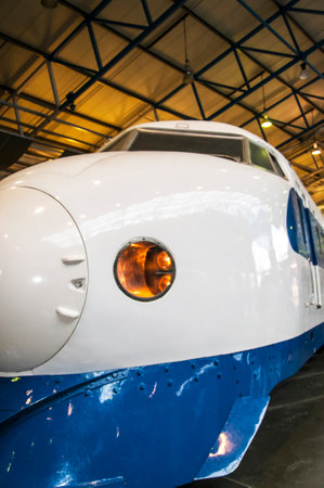 Japanese Bullet Train Exhibit in the National Railway Museum in York, Yorkshire Englandのeditorial素材
