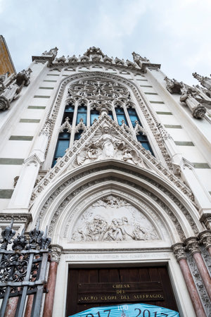 The Gothic Church of the Sacred Heart by the River Tiber in Rome Italyのeditorial素材