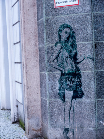 Graffitti in the Business District of berlin germanyのeditorial素材