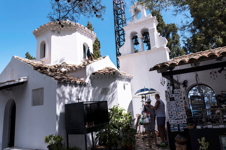 Kanoni - the Greek Orthodox Chapel on Mouse Island on the Greek Island of Corfu:のeditorial素材