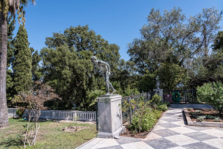Statue of the Athletes at the Achilleion Palace Corfuのeditorial素材