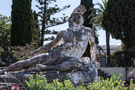 Statue of the Dying Achilles at the Achilleion Palace Corfuのeditorial素材