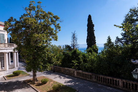 The Mon Repos Palace, Corfu Greece, birthplace of the Duke of Edinburgh.Now a Museumのeditorial素材