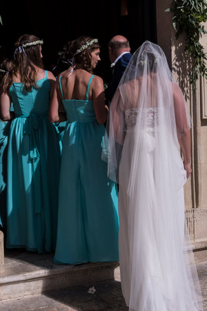 Wedding in the Catholic Cathedral of St James in Corfu Town Greeceのeditorial素材