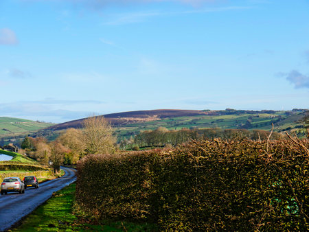 The east Lancashire Moors  on the road to Barnoldswick in the beautiful countryside on the Lancashire Yorkshire border in Northern Englandのeditorial素材