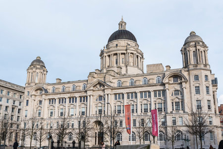 the iconic mercantile buildings known as the Three Graces.Royal Liver Building, Cunard Building and...