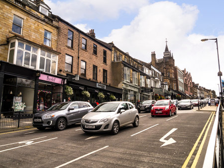 Harrogate is a spa town in North Yorkshire, England.  Historically in the West Riding of Yorkshire, the town is a tourist destination and its visitor attractions include its spa watersのeditorial素材