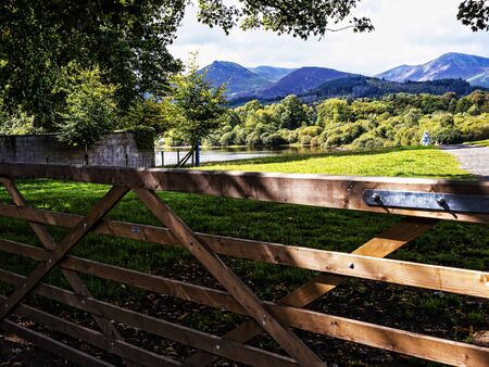 Derwentwater is one Keswick's main assets. Derwentwater is only a short stroll from the town centre via Hope Park with its beautiful formal gardensの写真素材