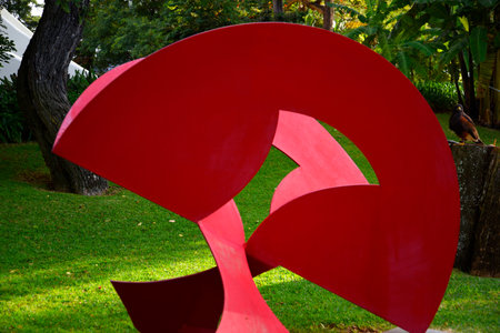 Strange Sculpture in Garden in Funchal Madeira Portugalのeditorial素材