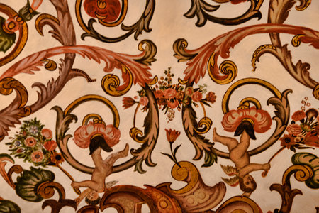 Ornate cieling in Funchal on the Island of Madeira Portugalのeditorial素材