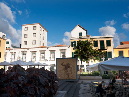 Architecture in the area around the Cathedral in Funchal on the island of Madeira Portugalのeditorial素材