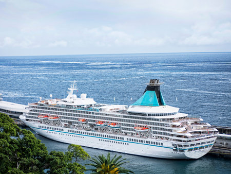 The Port where ferries and Cruise Liners Berth in Funchal Madeira Portugal