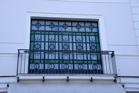 Art Deco window in the old town of Sorrento in Italyの写真素材